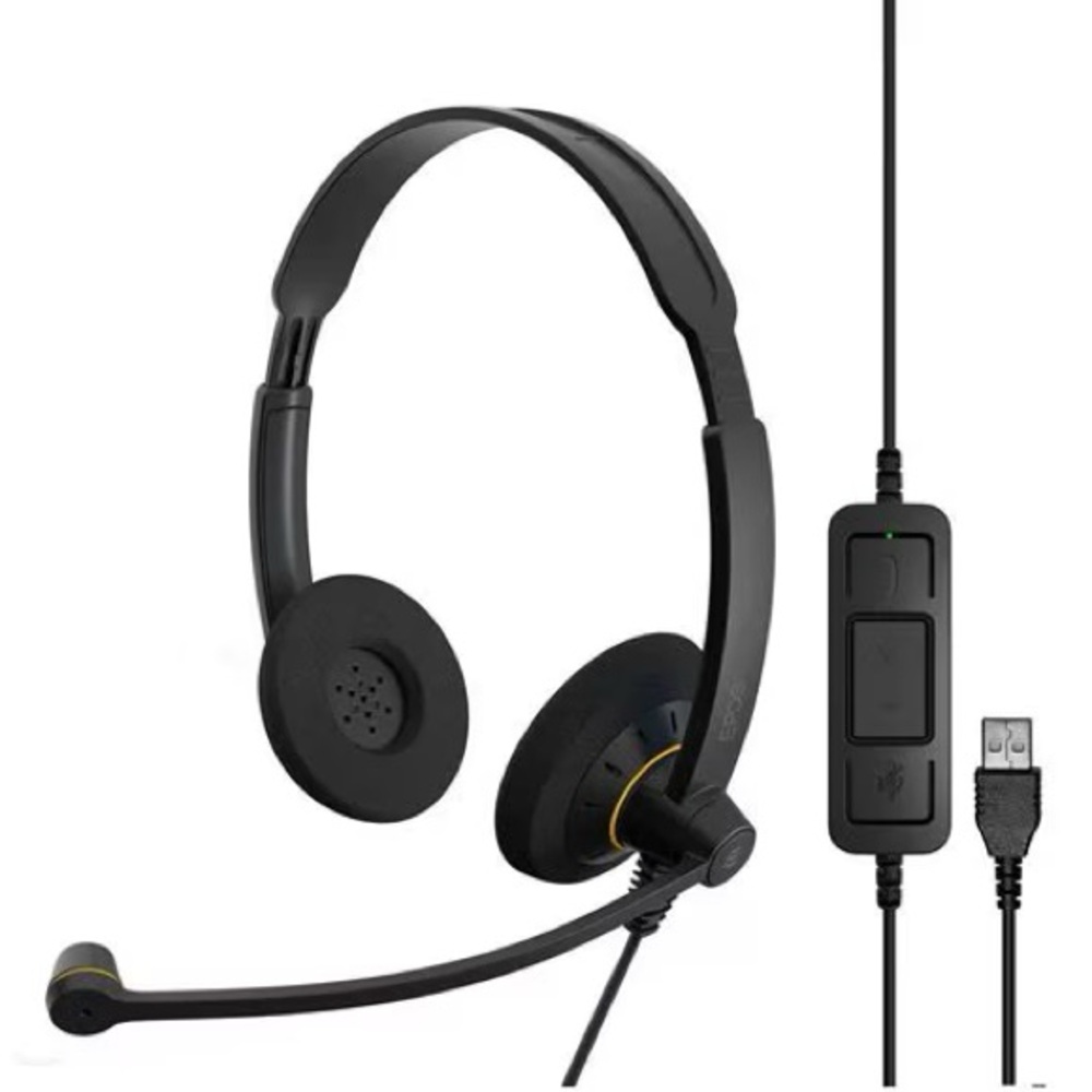 EPOS IMPACT SC 60 USB ML Wired On-Ear Headset - Black with Orange Highlights